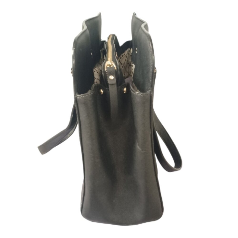 Kate Spade Newbury Lane Miles Black Structured Leather Satchel Shoulder Bag Tote - Picture 3 of 14